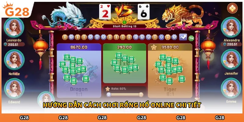 Hướng dẫn cách chơi rồng hổ online chi tiết